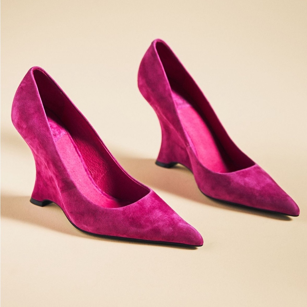 NEW Jeffrey Campbell Intrigued Heels Fuchsia Suede 8.5